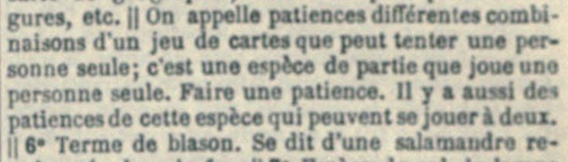 Patiences Emile Littré